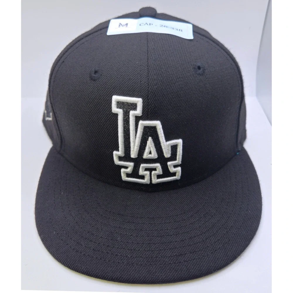 New Era 9FIFTY Los Angeles Dodgers LA Snapback Hat Black White Medium-Large